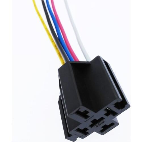Pre Wired 5 Pin Relay Mounting Base Socket Holder 12V 40A Line length 12cm