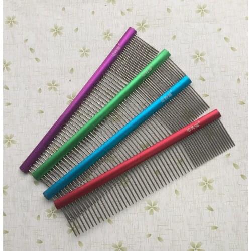 20CM*3.4 Stainless steel colorized with diamond hairdressing pet comb