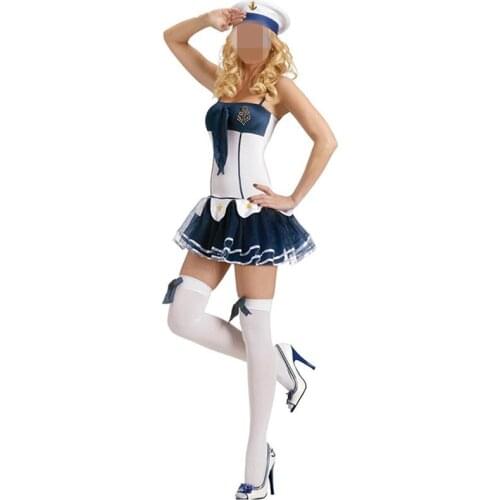 Seas Hottie Costume Sexy Halloween Costumes Women Cosplay Sailor Costume Carnival Pilot Costume Dress