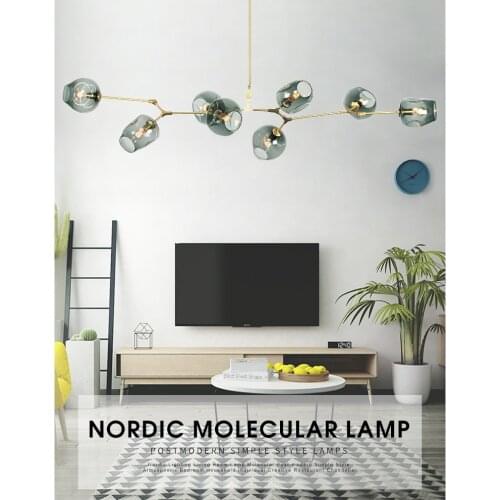 Nordic chandelier post modern creative network red magic beans molecular lights home living room chandelier bedroom restaurant l
