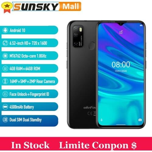 Ulefone Note 9P 4GB 64GB Mobile Phone Android 10 Face Unlock Fingerprint ID Octacore 6.52-inch 4500mAh Battery 4G OTG Smartphone