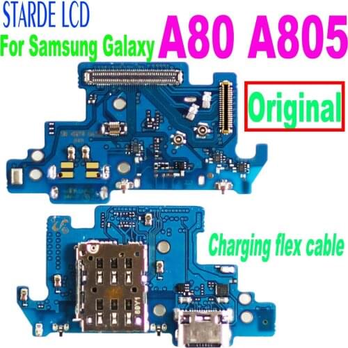 USB Charging Port Connector Board Parts Flex Cable With Microphone Mic For Samsung Galaxy A80 A805 A805F A805 A805F/DS