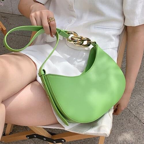 Leather Chain Shoulder Bag 2021 Summer High Quality Underarm Bag Designer Handbags Luxury Women Crossbody Bags Sac De Luxe Femme