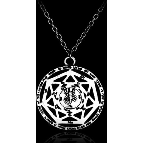 Supernatural Necklace Heptagram Scorpion Key of Solomon Pentacle Seal Pagan Wiccan Jewelry Supernatural Amulet Pendant Necklace