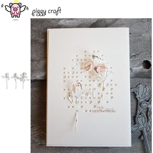 Piggy Craft metal cutting dies cut die mold 3Pcs Flower decoration Scrapbook paper craft knife mould blade punch stencils dies