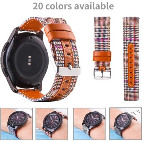 Fabric Leather Band for Samsung Galaxy Watch 3 45mm 41mm Strap Bracelet for Samsung Galaxy S3 S2 Gear 20mm 22mm Belt Watchbands