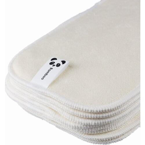 10 PIECES Elf Diaper 4 layers bamboo Liner Insert For Elf Diaper Pocket Diaper Nappy Natural Bamboo Washable