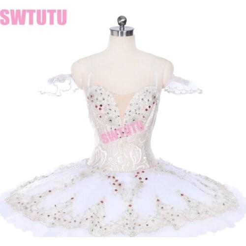 Women sleeping beauty professional ballet tutus girls performance stage costumes tutu dress cream white BT9237