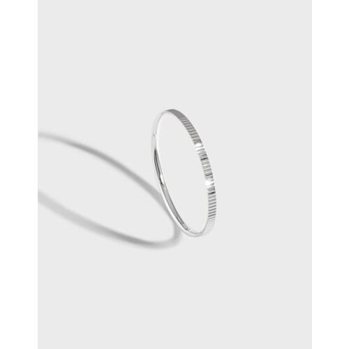 SHANICE S925 Sterling Silver Open Ring INS 1.2mm car flower texture Finger Ring For Women Adjustable Thin Ring