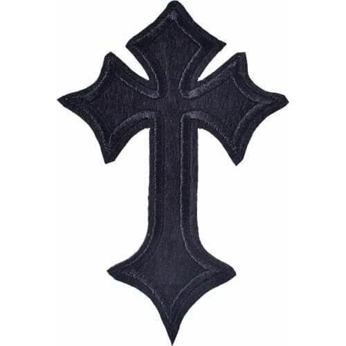 10Pcs Black Cross Punk Embroidery Patches for Clothing Sewing Diy Decoration Clothes Badges Iron on Patches Appliques