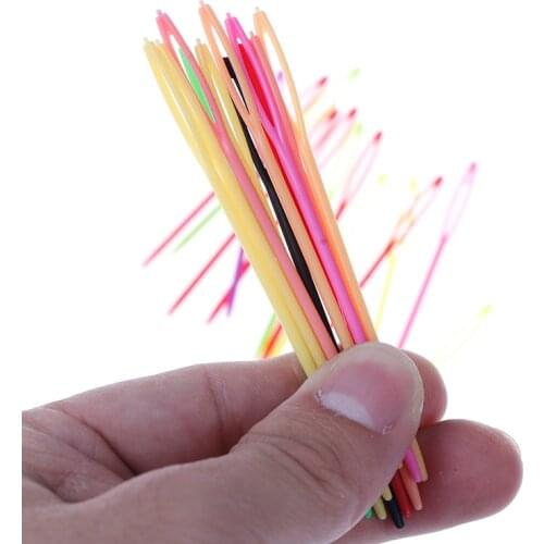 10Pcs Plastic Crochet Hook Knitting Needle Safe Child Kid Weave Sewing Knitting Cross Stitch Needle Bodkin Sweater Scarf