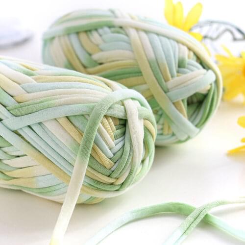 100g/ball Fancy Cloth Yarn T Shirt Thick Yarn Colorful Knitting Crochet Yarn Blended Thread Hand Knitting Woven Bag Scarf Carpet