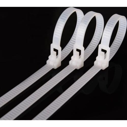 100PCS Releasable nylon cable ties 8*150/200/250/300/400/450 may loose slipknot tie reusable packaging Plastic Zip Tie