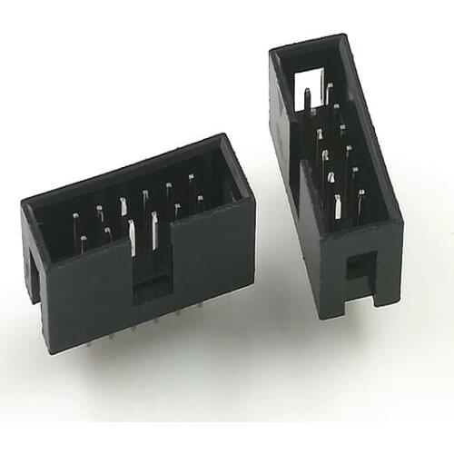 1000pcs 2x6 Position 12 Pin Vertical 0.10" Shrouded header IDC Socket Mate 2.54 mm Pitch Through Holes PCB Solder DIP Straight