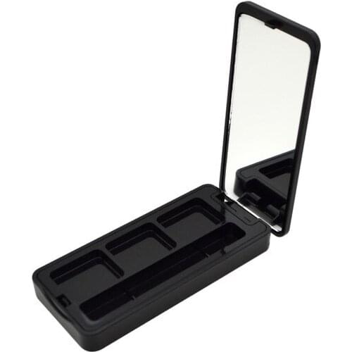 100pcs Empty Matte Black Makeup Eyeshadow Box with Mirror Eyeshadow Storage Case Travel DIY Container for Women Girls