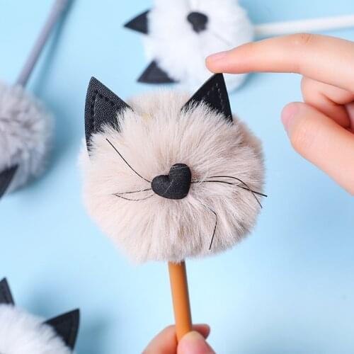 16pcs/set Plush Cat Neutral Pen Cute Meow Modeling Gel Pen Student Stationery Gel Pen Manufacturer Wholesale Animal Pen