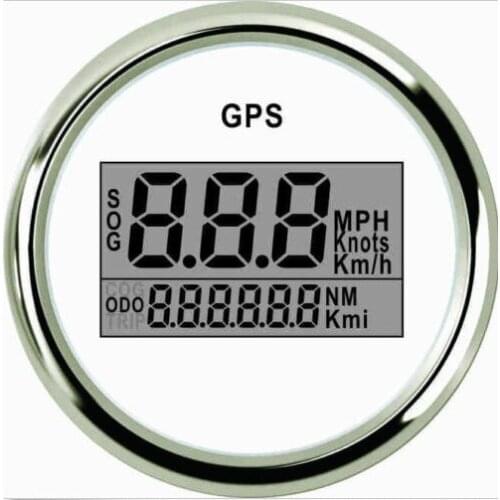 52mm White Digital GPS speedometer PLG2-WS-GPS (800-00155)