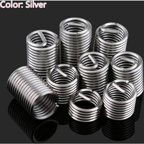60Pcs Stainless Steel Coiled Wire Helical Screw Bushing Sleeve Set Thread Inserts M3 M4 M5 M6 M8 M10 M12 Self Tapping Thread Rep