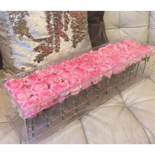 54cm long x 15cm wide x 9.5cm high Acrylic Flower Box Rose Small Boxes Valentines Day Present Surprise Gift Without Flowers
