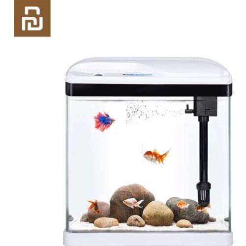 Youpin Fish Tank Aquaponics Ecosystem Small Water Garden Ecological Fish Tank Aquarium Transparent Aquarium
