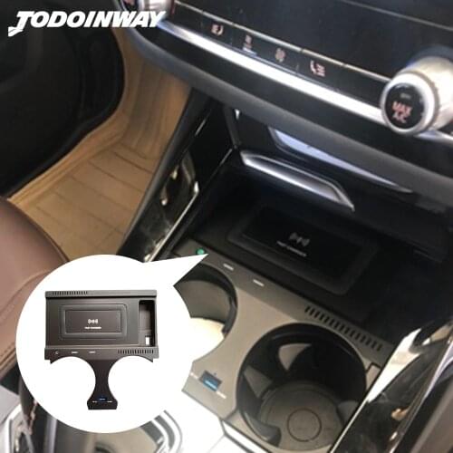 15W car wireless charger for BMW X3 G01 X4 G02 2017 2018 2019 cordless charge onboard for iphone 12 qi fast charging plate