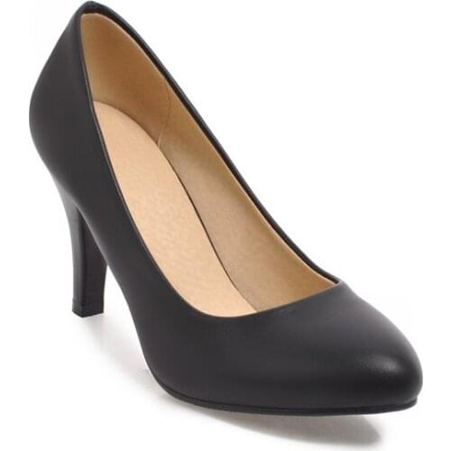 Big Size 11 12 13 ladies high heels women shoes woman pumps Round head Package the heel Package toes Thick with Single shoes