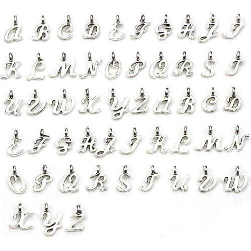 Alphabet Mini A-Z Letter Charms for Personalization Alphabetic Loose Beads for DIY Necklace Bracelet Jewelry Making, 5 Set
