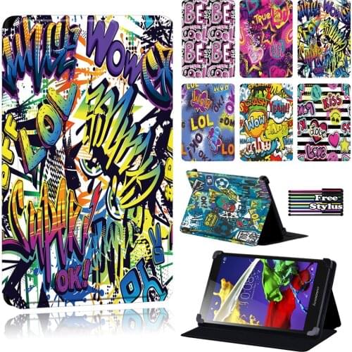 Tablet Case for Lenovo Tab 2 A8/Tab 4(8/10/8 Plus/10 Plus)/Tab 3(7 Essential/10.1)/A7-(10/10F)/A10-70 - Cool Graffiti Art Cover