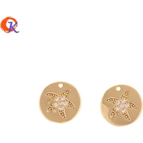 Cordial Design 20Pcs 10*10MM Charms/Jewelry Accessories/CZ Connectors/Genuine Gold Plating/Hand Made/DIY Making/Earring Findings