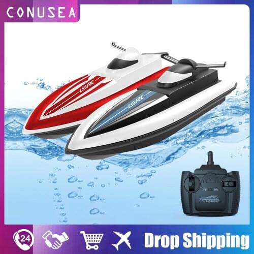 Kids Rc Boat 2.4G Remote Controlled Boats Pvc Boating 4Ch Double Motor High Speed 25Km/h Racing Ship Water Toy for Boy Children