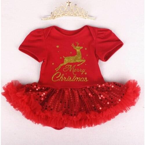Baby Newborn Girls Christmas Clothing Suit Fashion 2020 Infant Girls Clothing Party Newborn Princess Dress+Headband Girl Clothes