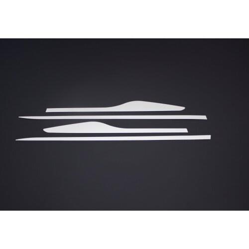 For 1 suit 4 pcs front left right rear left right door side molding stainless steel chrome Trim Renault Clio 2012 Up to 4 5 DR SW