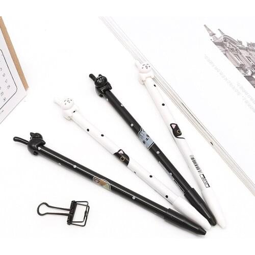 2Pcs Cat Shell Gel Pen DIY Office Stationery and School Supplies Smooth Writing Black Ink 0.5mm Pen