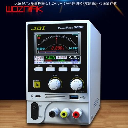 HR3006 30V 6A Intelligent Voltage Regulator Current Power With Fast USB Charging Port Phone Repair Tool Updated from HR1203