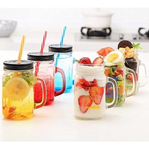 Creative Color juice cup cold drink straw cup straw cup kawaii cup cute water bottle cup with straw