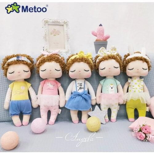 Original Metoo Doll Stuffed Toys For Girls Baby Curly Hair Beautiful Angela Cute Rabbit Soft Plush Animals For Kids Infants