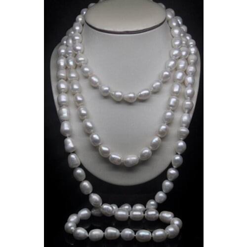 HOT HUGE AAA 11-13MM NATURAL SOUTH SEA WHITE PEARL NECKLACE 50"