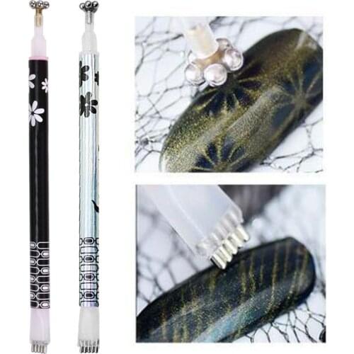 Magnetic Stick Board for Cat Eye Gel Polish Magnetic Pen 3 Colors Dual-ended Strong Magic 3D DIY Phantom Effect Nail Tool