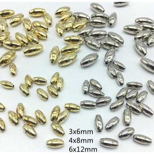 Metal luster Olive DIY beads for Jewelry making Golden Silver color the punk style popular Bracelet accessories