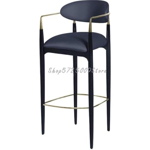 Nordic Metal Bar Chair Modern Fashion Bar Coffee Shop Bar Chair Creative High Stool Front Desk Reception Bar Stool