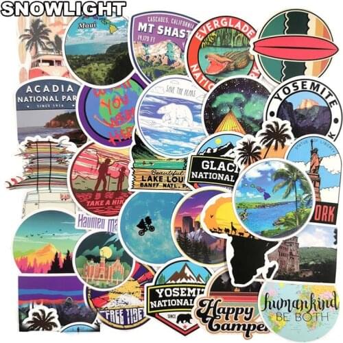 10/30/50/100pcs/lot Retro Style Sticker Adventure Travel Funny For Luggage Skateboard Waterproof Cartoon Graffiti Sticker