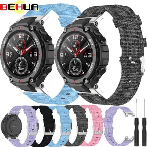 BEHUA Nylon Strap For Huami Amazfit Trex Pro /Amazfit T-Rex Smartwatch Replacement Canvas Watch Band Wristband Watchbands Correa