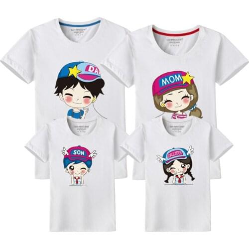 New Summer Printing Family Matching Clothes Family Matching Outfits Mommy Daddy And Me Clothes Mother And Daughter T-shirt
