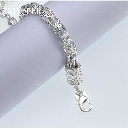 AGTEFFER New 925 Sterling Silver Dragon Head Bracelet For Women Wedding Engagement Party Jewelry