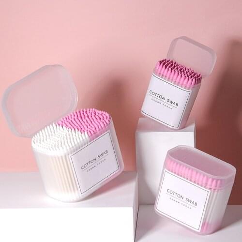 Disposable make-up cotton stick household box round head pointed double head clean cotton ear cotton stick