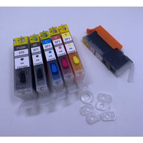 YOTAT 6pcs Full Refillable ink cartridge BCI370 BCI-370 BCI-371 for Canon PIXUS MG7730 MG6930 TS8030 printer