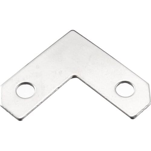 Uxcell 10-50Pcs 26mmx26mm Flat Angle Bracket Plate L Repair Support Brace Silver Tone widely used in home,office