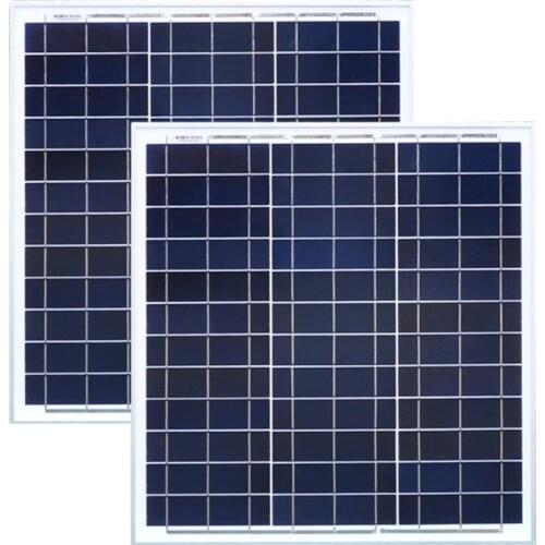 Poly Solar Panel 18v 40w 2 Pcs Photovoltaic Panels 80w 24v Outdoor Phone Charger Battery Travel Led Light Kit Car Caravan Camp