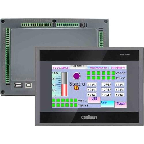 Industrial monitor 7 inch 18 transistor outputs programmable logic motor controller with high speed functions