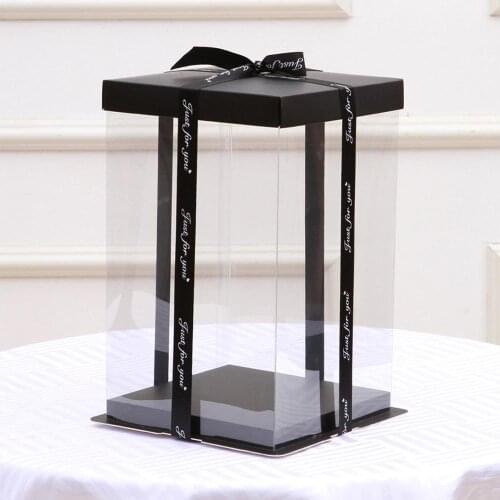 30.5x30.5x40CM Transparent Empty Gift Box for Artificial Teddy Bear Rose Flower Gifts Box Women Plush Bear Rabbit Gift